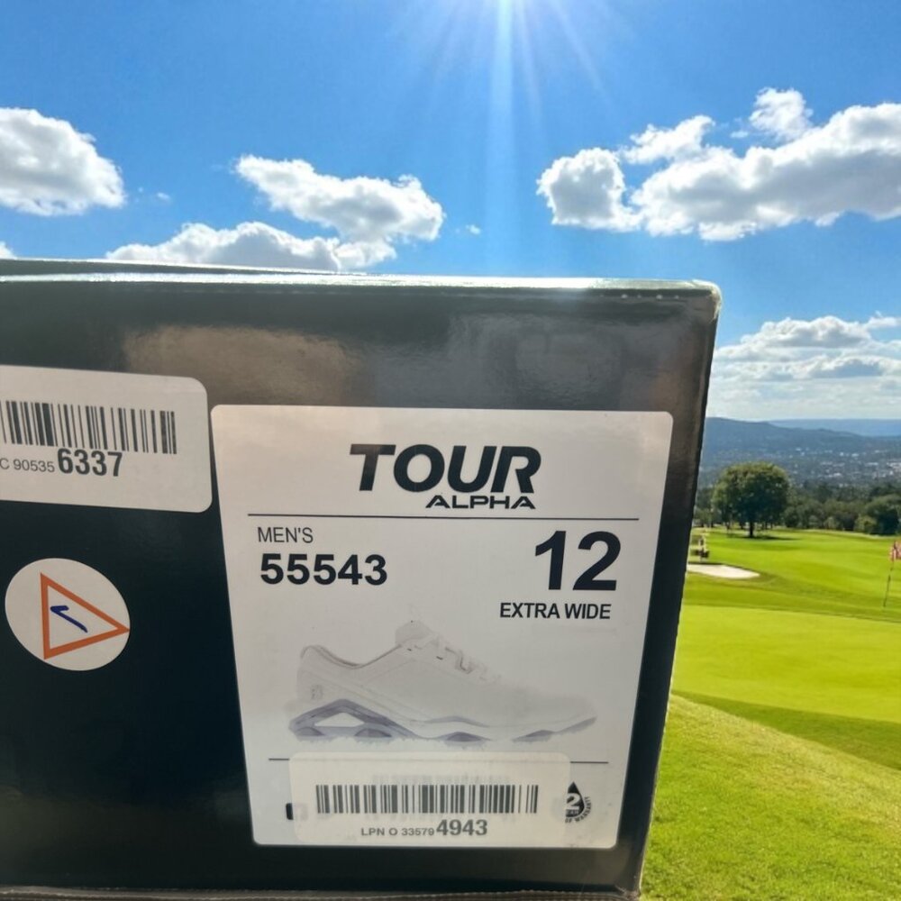 FootJoy Tour Alpha Golf Shoes - White/Silver 55543 - Size 12 (Extra Wide) - Picture 8 of 9
